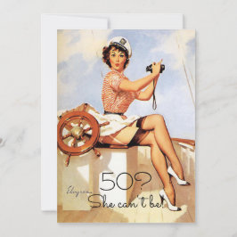 50:e födelsedagen, Vintage, Sexy Pin Up Girl, Anpa Inbjudningar