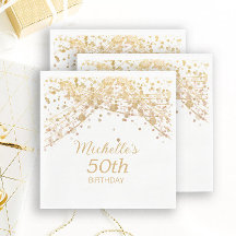 50:e födelsedagen Vita Guld Glitter String Ljus