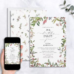 50:e födelsedagen Winter Wildblomberry Watercolor Inbjudningar<br><div class="desc">Fira en 50-årsdag i stil med den här häpnadsväckande 50-dagarsinbjudan från Winter Wildblomberry Watercolor! Med en elegant ram av vackra naturliga vattenlevande vilda blommor och röda bär skapar det perfekten att hedra detta särskilda tillfälle. Dessutom kan du anpassa inbjudan med personlig information skriven i modern handskriven kalligrafi. Som en extra...</div>