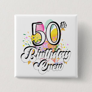 50:e födelsedagsbesättningen 50:e Party-besättning Knapp