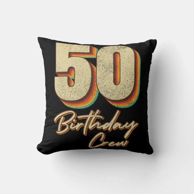 50:e födelsedagsbesättningen 50 Party-besättningen Kudde (Framsida)