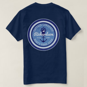 50:e födelsedagschefen Nautical Rope Anchor Helm T Shirt