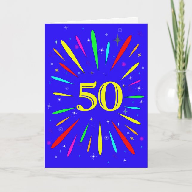 50:e födelsedagsexplosionskort kort (Framsida)