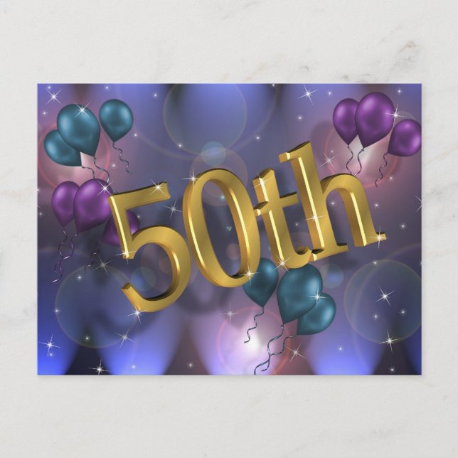 50:e Födelsedagsfest inbjudan firande Vykort (Framsida)