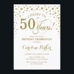 50:e Födelsedagsfest inbjudan - Guld White<br><div class="desc">50 Födelsedagsfest inbjudan. Elegantens utformning med faux glitter guld och vit. Skål för 50 år! Berätta om du behöver anpassa dig ytterligare.</div>