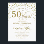 50:e Födelsedagsfest inbjudan - Guld White<br><div class="desc">50 Födelsedagsfest inbjudan. Elegantens utformning med faux glitter guld och vit. Skål för 50 år! Berätta om du behöver anpassa dig ytterligare.</div>