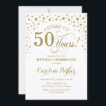 50:e Födelsedagsfest inbjudan - Guld White<br><div class="desc">50 Födelsedagsfest inbjudan. Elegantens utformning med faux glitter guld och vit. Skål för 50 år! Berätta om du behöver anpassa dig ytterligare.</div>
