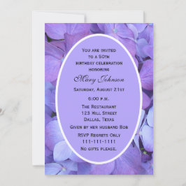 50:e Födelsedagsfest inbjudan Hydrangea