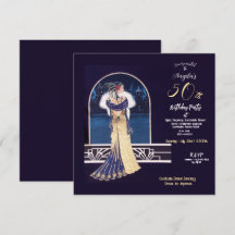50:e Födelsedagsfesten Art Deco-design