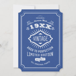 50:e Födelsedagsfesten Blue and White Begränsad Ed Inbjudningar