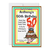 50:e Födelsedagsfesten Chocolate Cake Retro Färg