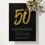 50:e födelsedagsfesten faux guld glitter svart inbjudningar<br><div class="desc">Fira en milstolpe-födelsedag med denna 50-årsinbjudan med en stor 50-årsjubileum i faux guld glitter. Födelsedagsfest inbjudan är en del av en samling av 50:e födelsedagsfest inbjudan,  party och dekanter från Lea Delaveris Design. Det finns även som digital hämtning av födelsedagsfest inbjudan.</div>