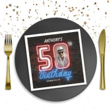50:e Födelsedagsfesten för Retro Neon-skylten för 