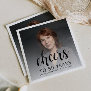50:e Födelsedagsfesten fotosvart skriptbeställning Pappersservett