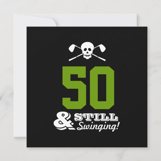 50:e Födelsedagsfesten Golf - fortfarande simmar!A Inbjudningar (Framsida)