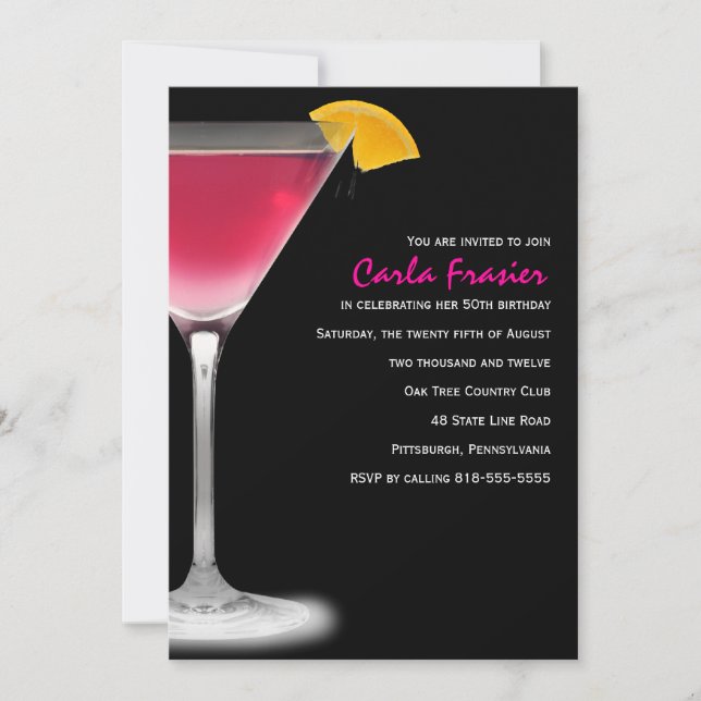 50:e Födelsedagsfesten Inbjudningar (Framsida)