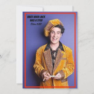 50:e Födelsedagsfesten Kake på Fire MIlestone Phot Inbjudningar