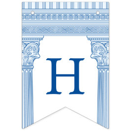 50:e födelsedagsfesten med det grekiska templet an vimplar