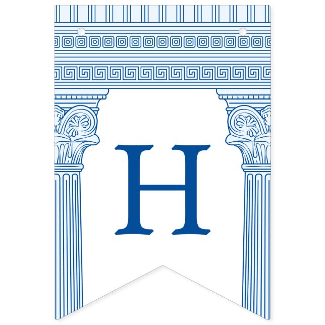 50:e födelsedagsfesten med det grekiska templet an vimplar (Andra flaggan)