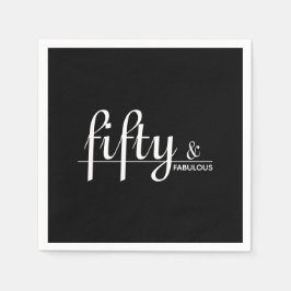 50:e Födelsedagsfesten med FABULOUS Black & White Pappersservett