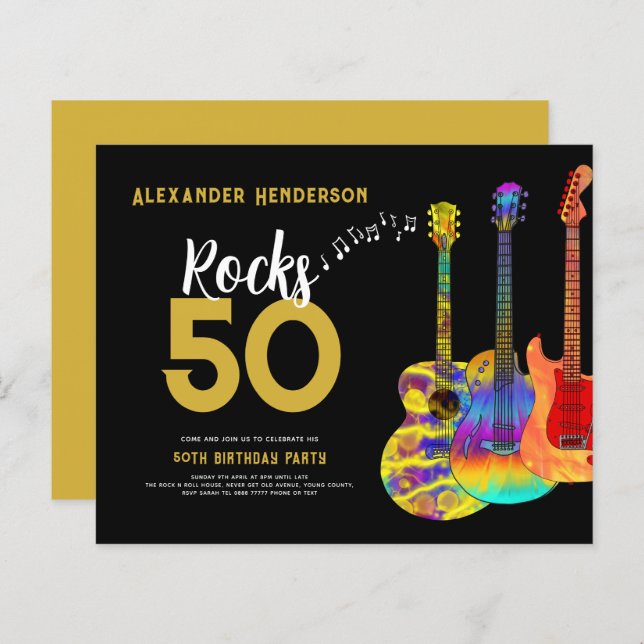 50:e Födelsedagsfesten Music Guitars Sten 50 (Fram/baksida)