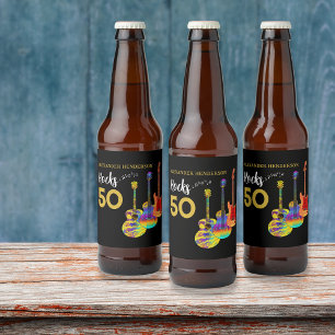 50:e Födelsedagsfesten Personlig 50 Sten Ölflaska Etikett