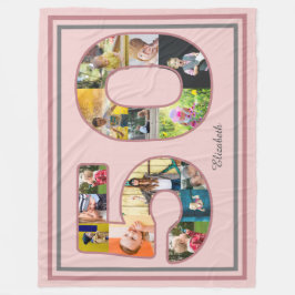 50:e Födelsedagsfesten Photo Collage Dusty Rosa Fleecefilt