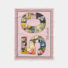 50:e Födelsedagsfesten Photo Collage Dusty Rosa Fleecefilt