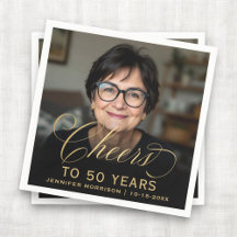 50:e Födelsedagsfesten Photo Guld Script Cheers