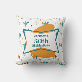 50:e Födelsedagsfesten Retro Mid Century i alla ål Kudde