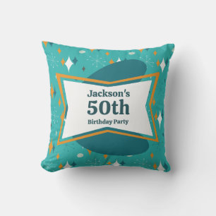 50:e Födelsedagsfesten Retro Mid Century i alla ål Kudde