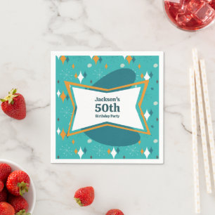 50:e Födelsedagsfesten Retro Mid Century i alla ål Pappersservett