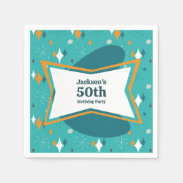 50:e Födelsedagsfesten Retro Mid Century i alla ål Pappersservett
