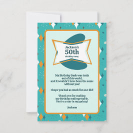 50:e Födelsedagsfesten Retro Mid Century i alla ål Tack Kort