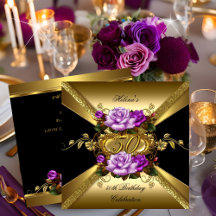 50:e Födelsedagsfesten Ro Lila Guld Black