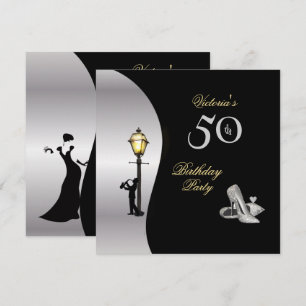 50:e Födelsedagsfesten Stillettos Diamond Lamp Pos Inbjudningar
