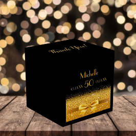50:e födelsedagsfesten svart guld tack presentaskar