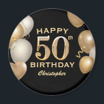 50:e Födelsedagsfesten Svart och Guld-ballonger Magnet<br><div class="desc">50:e Födelsedagsfesten Black and Guld Balloons and Confetti Magnet. Om du vill göra ytterligare anpassningar klickar du på knappen "Anpassa" och användor verktyg som är utformat för att ändra mallen.</div>