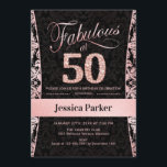 50:e Födelsedagsfesten - Svarta Ro Guld Inbjudningar<br><div class="desc">50:e Födelsedagsfest inbjudan i svart och ro guld. Elegant inbjudan-kort med faux glitter ro guld och diamanter. Innehåller dämpat mönster och skriptteckensnitt. Fantastiskt på femtio! Klassisk perfekt för snyggt party. Berätta om du behöver en anpassningsbar ålder.</div>
