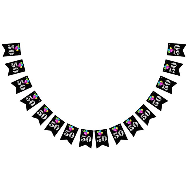50:e födelsedagsfestens ballonger vimplar (Alla)
