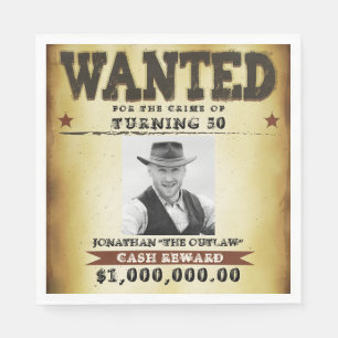 50:e Födelsedagsfestens Cowboytema som ville Poste Pappersservett