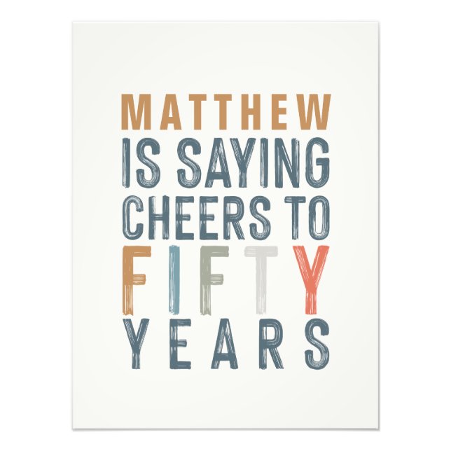 50:e födelsedagsfestens decor fototryck (Framsidan)