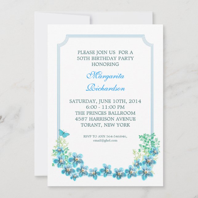 50:e födelsedagsfestens elegant Viktorianska inbju Inbjudningar (Framsida)