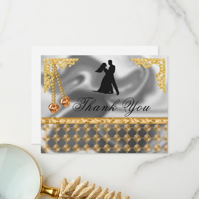 50:e Födelsedagsfestens Orange Hearts Gem, Tack Kort (Fram/Back In Situ)