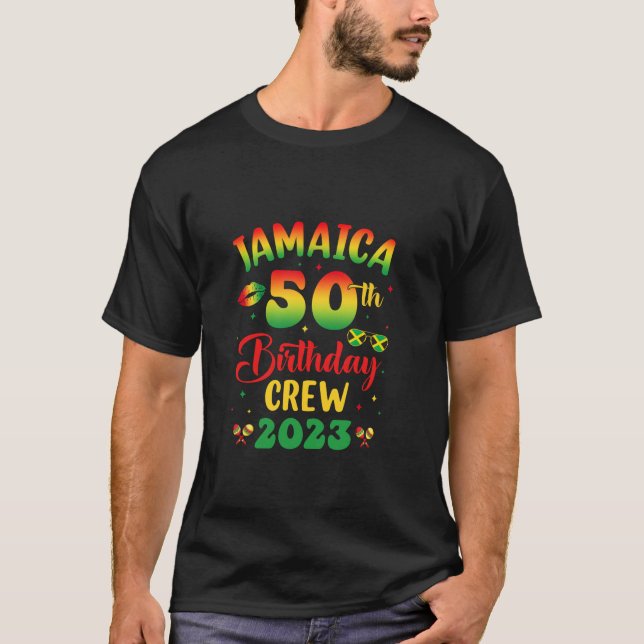 50:e födelsedagsflickan Jamaica Birthday Resa Matc T Shirt (Framsida)