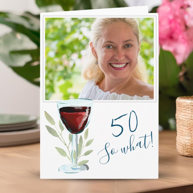 50:e födelsedagsfoto av Inspiron Red Vin Kort (Skapare uppladdad)