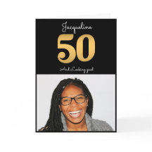 50:e födelsedagsfoto Guld Modern