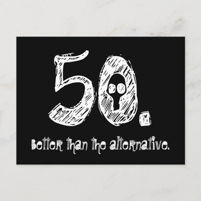 50:e födelsedagsgag-gåva vykort (Framsida)