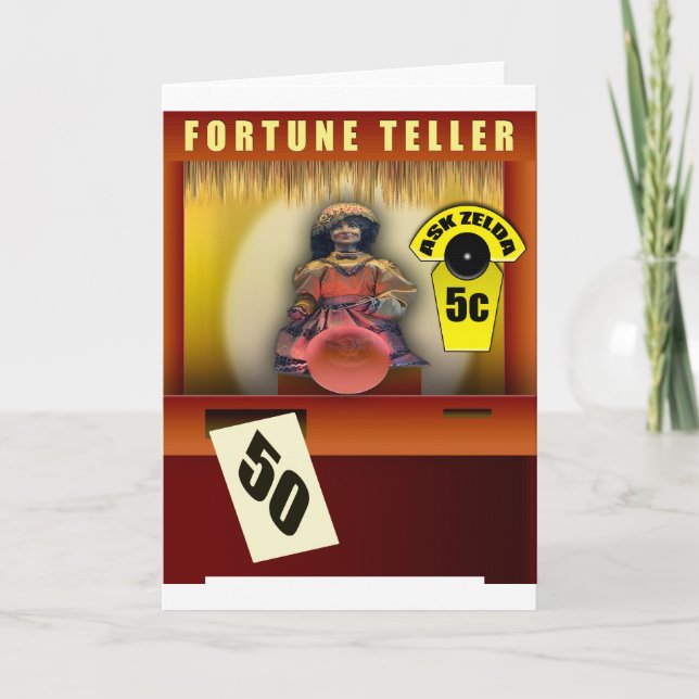 50:e födelsedagsgåvor, Fortune Teller Guessing Age Kort (Framsida)