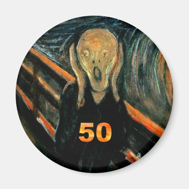 50:e födelsedagsgåvor, kräm 50! magnet (Framsidan)